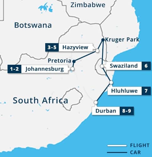 Discover South Africa Map