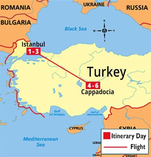 Istanbul & Cappadocia Short Stay Map